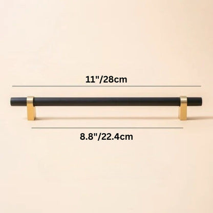 Residence Supply Hole to Hole: 8.8" / 22.4cm / Black Argan Knob & Pull Bar