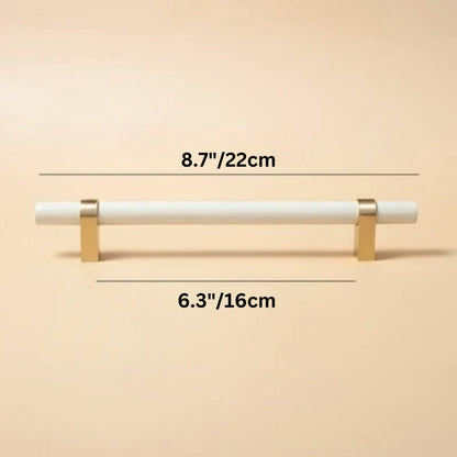 Residence Supply Hole to Hole: 6.3" / 16cm / White Argan Knob & Pull Bar