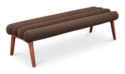 Moe's Deep Brown ARLO BENCH PERFORMANCE FABRIC