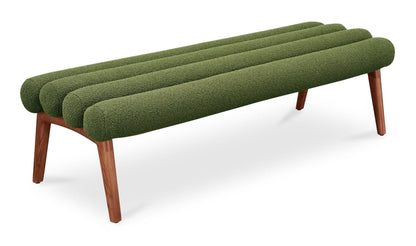 Moe's Dark Green ARLO BENCH PERFORMANCE FABRIC