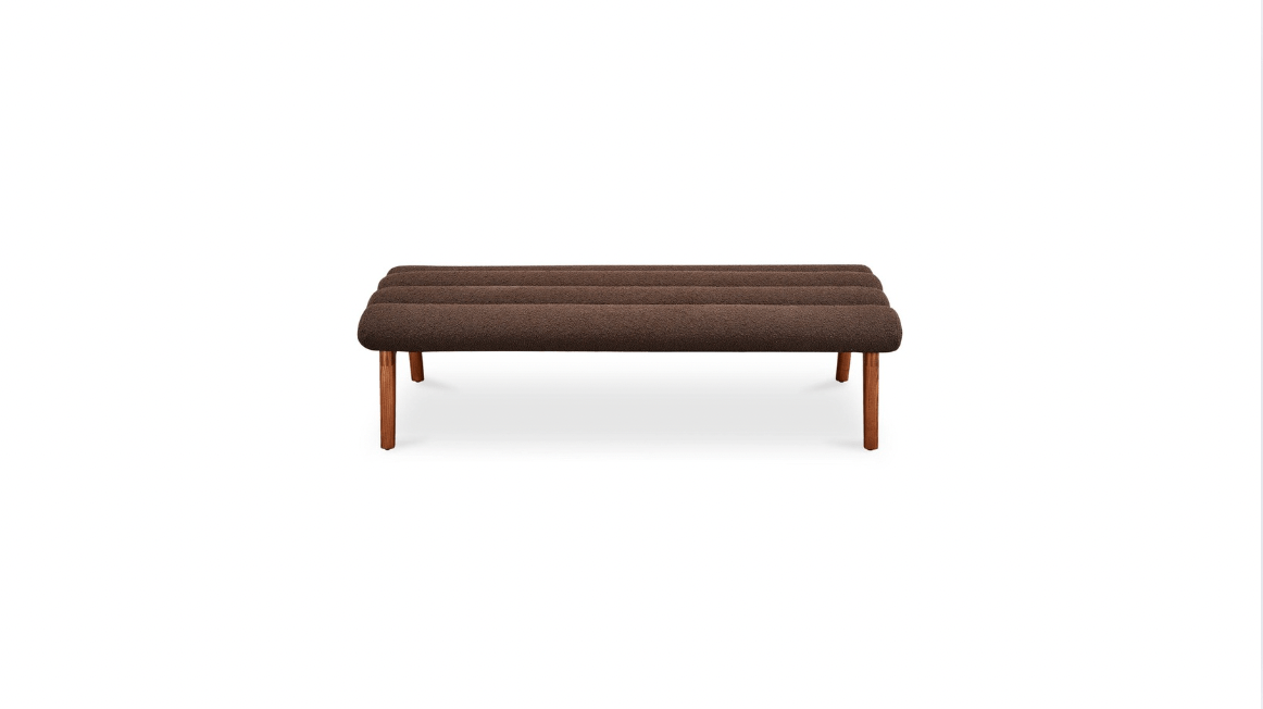 Moe's Home Collection Deep Brown Arlo Bench Performance Fabric Arlo Bench Performance Fabric