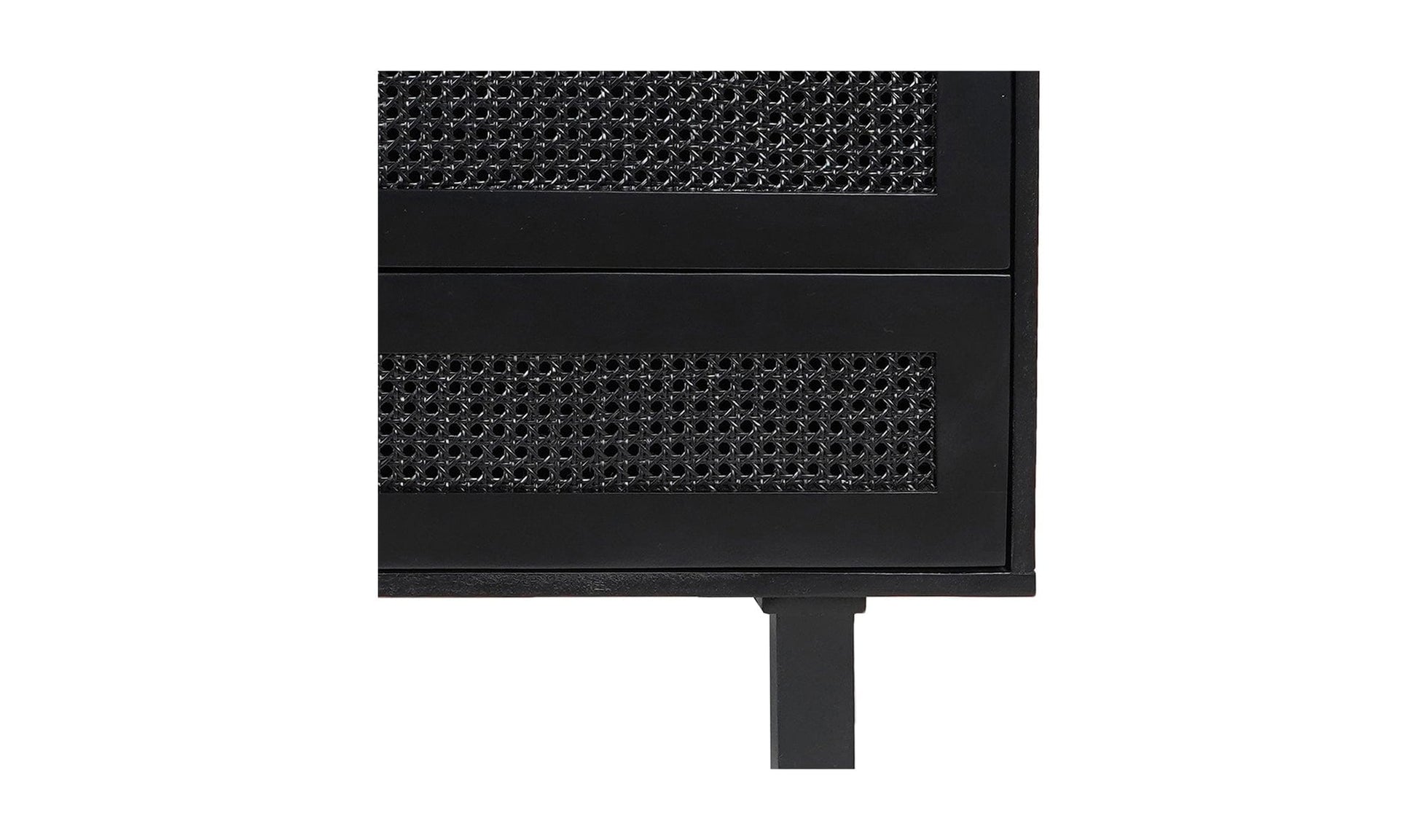 Moe's Black ASHTON CHEST SQUARE Organic Bookshelf Slab with Glass Shelves