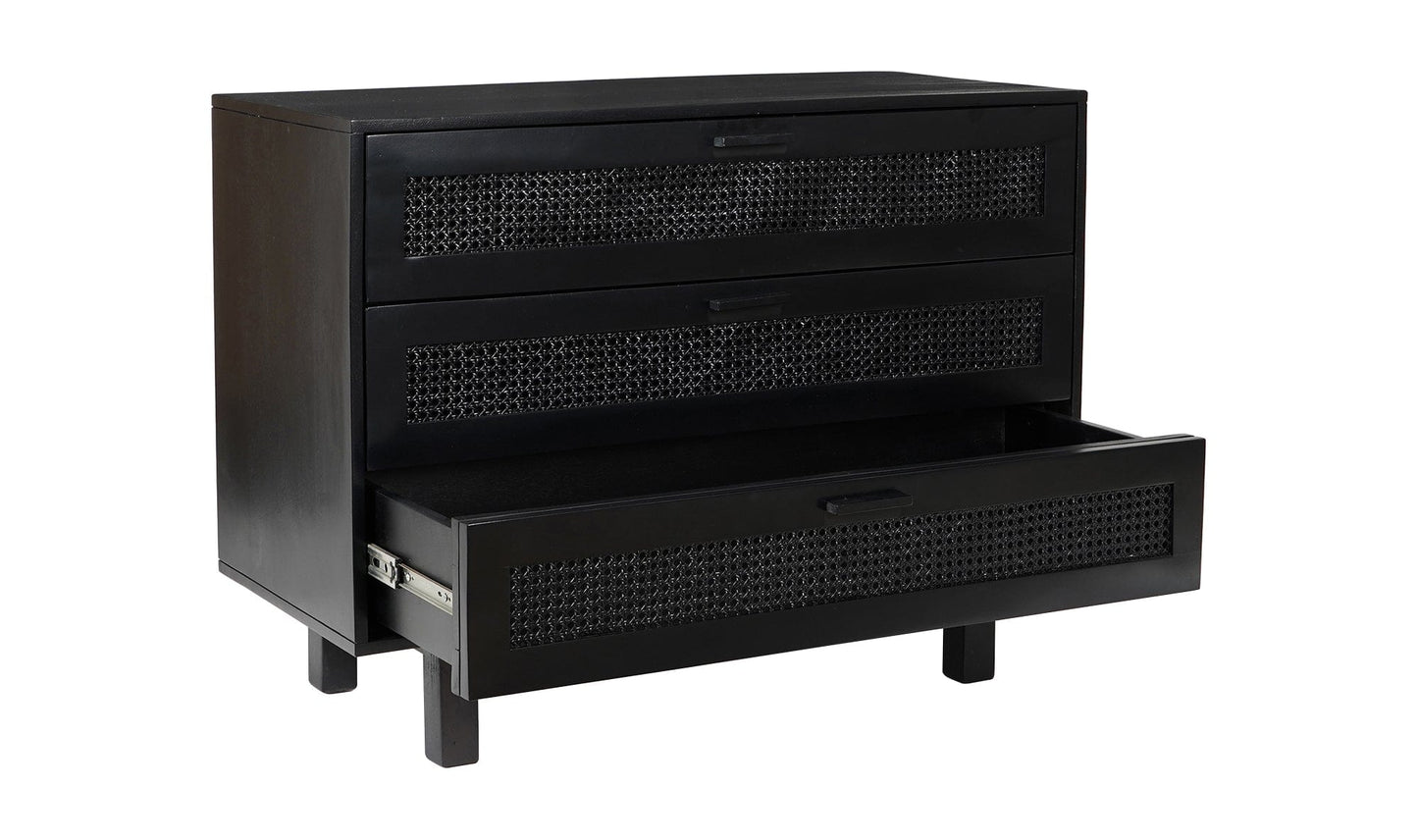 Moe's Black ASHTON CHEST SQUARE Organic Bookshelf Slab with Glass Shelves