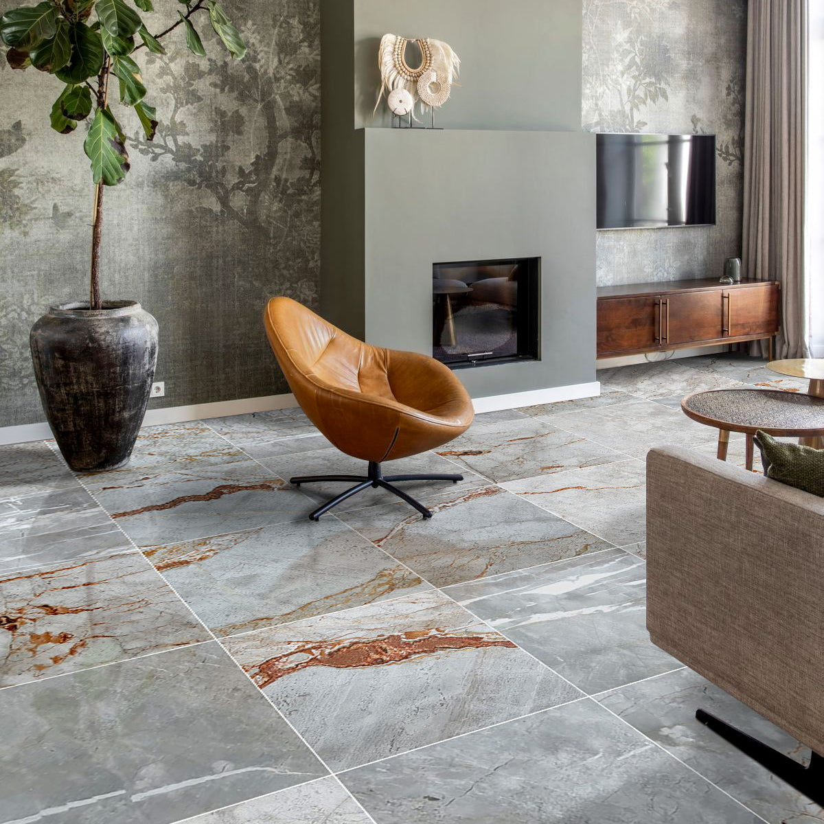 TCSC | Astana Gray Exotic Marble Polished Floor and Wall Tile - Large Format - Livfloors Collection