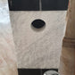 Natural Stone 3 piece Marble Pedestal Stand-alone Sink Toros Black-Carrara White