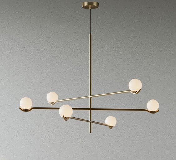 Residence Supply Gold - 6 Heads - 35.4" x 24.4" / 90cm x 62cm - 36W / Neutral White Light Baer Pendant Light