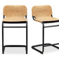 The Carpentry Shop Co. BAKER COUNTER STOOL SUNBAKED TAN LEATHER -SET OF TWO