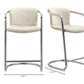 Moe's Bar stool FREEMAN CHROME FRAME COUNTER STOOL BLENDED CREAM - SET OF TWO