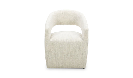 Moe's BARROW PERFORMANCE FABRIC ROLLING DINING CHAIR-WHITE MIST