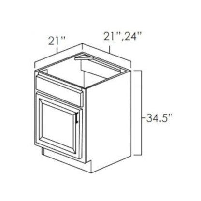 Riley & Higgs Bathroom Vanity 21 Inch Hickory Shaker Single Sink Bathroom Vanity