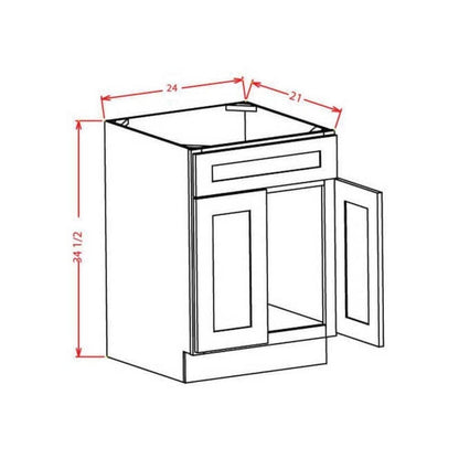 Riley & Higgs Bathroom Vanity 24 Inch Rustic Shaker Single Sink Bathroom Vanity