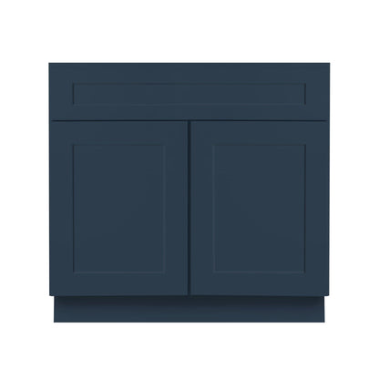 Riley & Higgs Bathroom Vanity 30 Inch Navy Blue Shaker Single Sink Bathroom Vanity