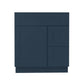 Riley & Higgs Bathroom Vanity 30 Inch Navy Blue Shaker Single Sink Bathroom Vanity with Drawers on the Right