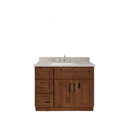 Riley & Higgs Bathroom Vanity 36 Inch Rustic Shaker Single Sink Bathroom Vanity with Drawers on the Left