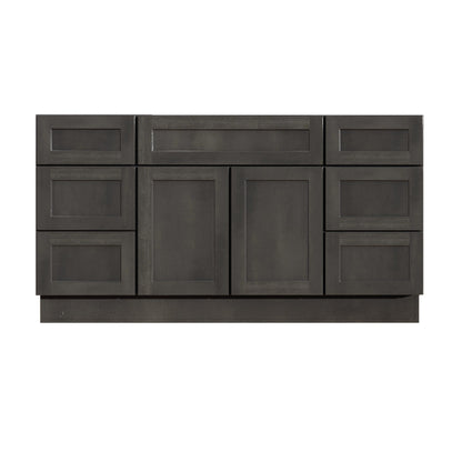 Riley & Higgs Bathroom Vanity 48 Inch Gray Stained Shaker Single Sink Bathroom Vanity With Drawers