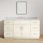 Riley & Higgs Bathroom Vanity 54 Inch Antique White Shaker Single Sink Bathroom Vanity with Drawers