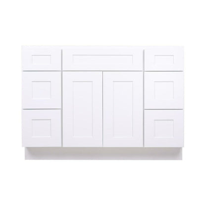 Riley & Higgs Bathroom Vanity 54 Inch White Shaker Single Sink Bathroom Vanity with Drawers