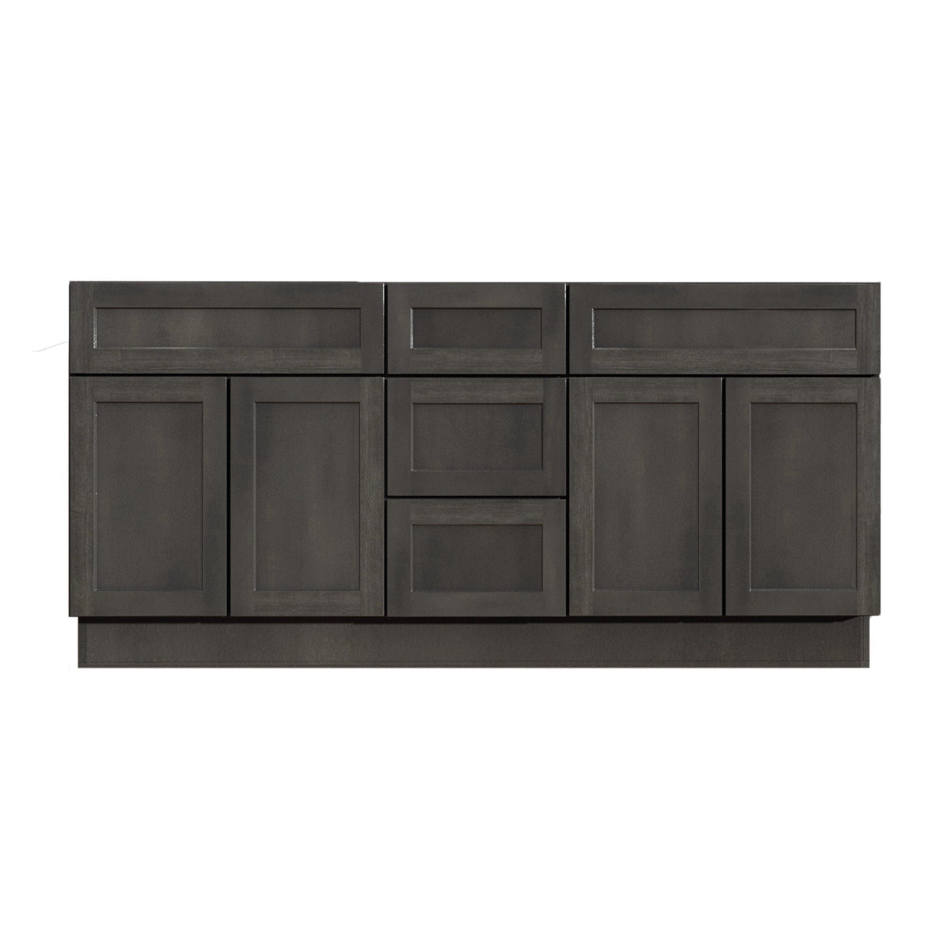 Riley & Higgs Bathroom Vanity 60 Inch Gray Stained Shaker Double Sink Bathroom Vanity with Drawers