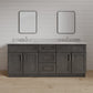 Riley & Higgs Bathroom Vanity 60 Inch Gray Stained Shaker Double Sink Bathroom Vanity with Drawers