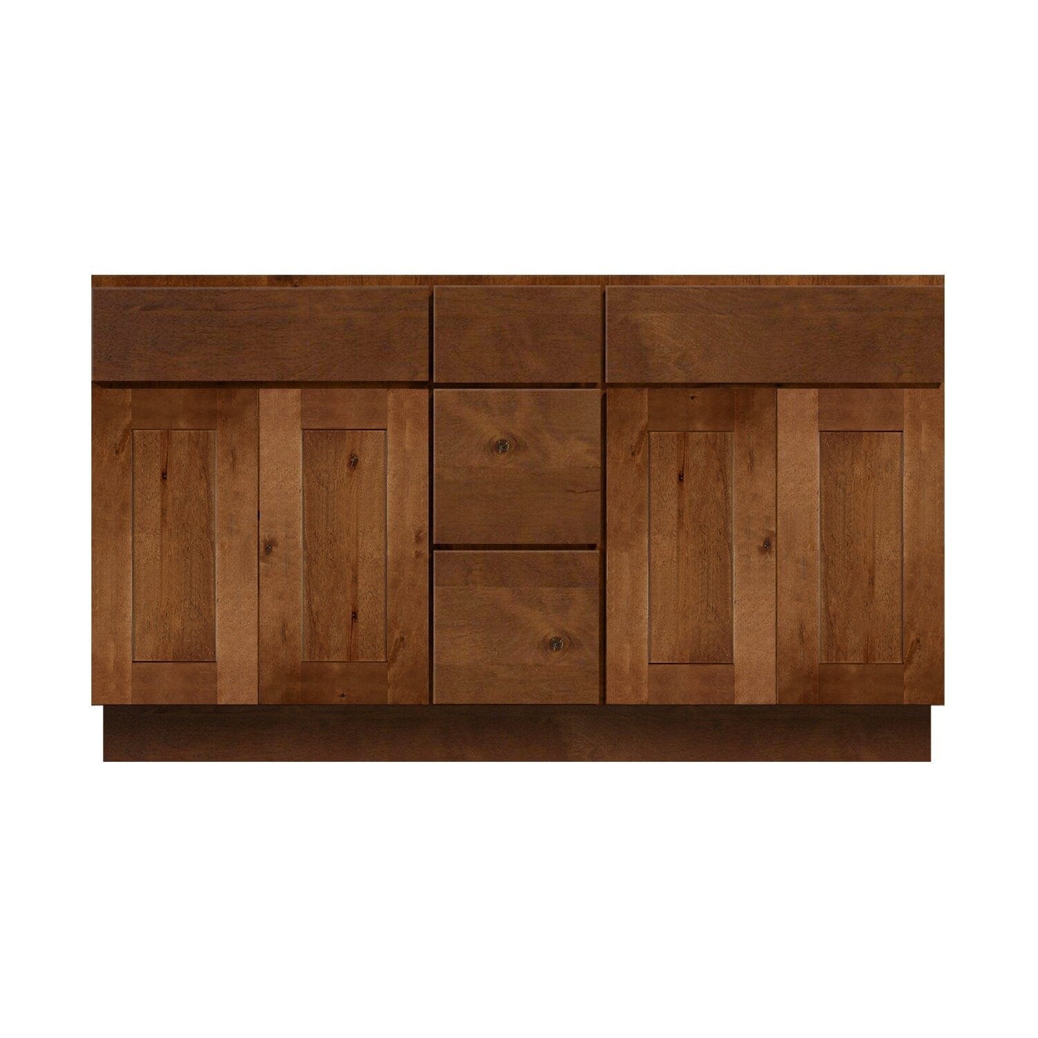 Riley & Higgs Bathroom Vanity 60 Inch Rustic Shaker Double Sink Bathroom Vanity with Drawers