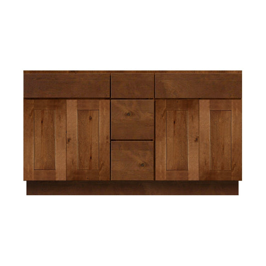 Riley & Higgs Bathroom Vanity 72 Inch Rustic Shaker Double Sink Bathroom Vanity with Drawers