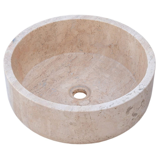 TCSC | Natural Stone Tuscany Beige Travertine Above Vanity Bathroom Sink Honed (D)16" (H)6"