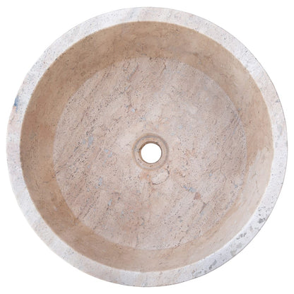 TCSC | Natural Stone Tuscany Beige Travertine Above Vanity Bathroom Sink Honed (D)16" (H)6"