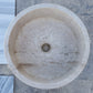 Natural Stone Beige Travertine Above Vanity Bathroom Sink Honed (D)16" (H)6"