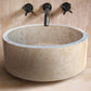 Natural Stone Beige Travertine Above Vanity Bathroom Sink Honed (D)16" (H)6"