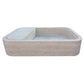 Beige Travertine Rectangular Wall-mount Bathroom Sink Hidden Drain (W)16" (L)24" (H)5"