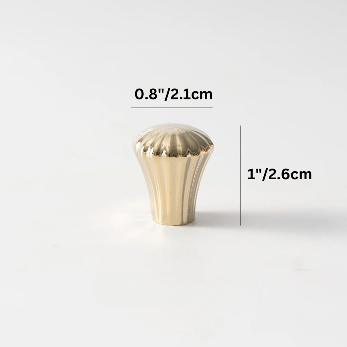 Residence Supply Knob: 0.8" x 1" / 2.1 x 2.6cm / Bright Gold Berdo Knob & Pull Bar