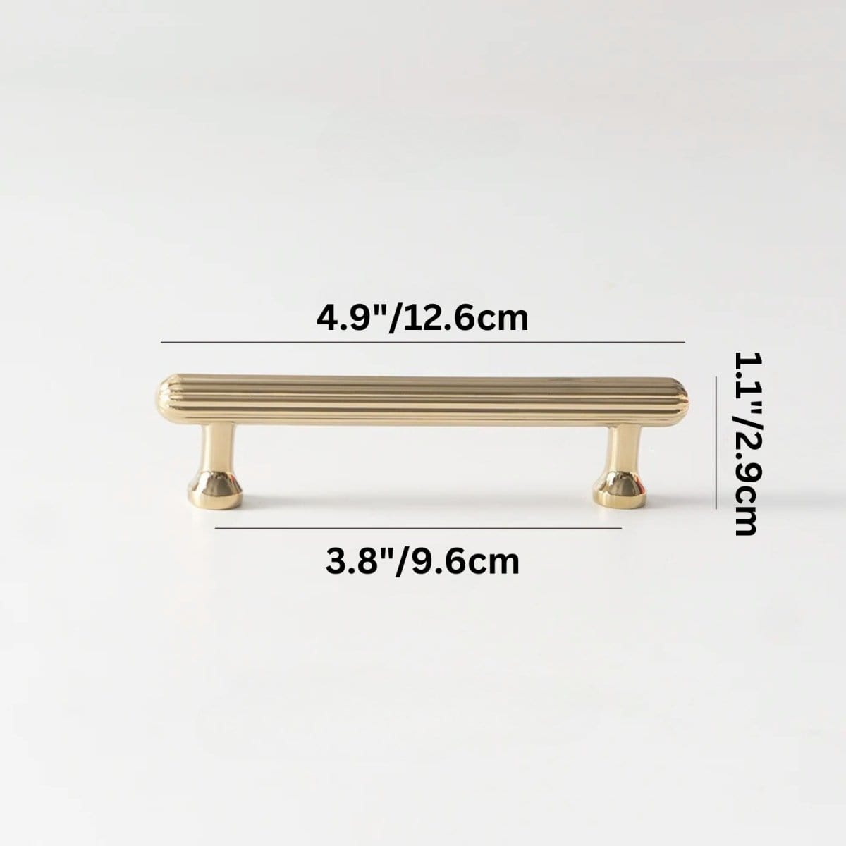 Residence Supply Hole to Hole: 3.8" / 9.6cm / Bright Gold Berdo Knob & Pull Bar