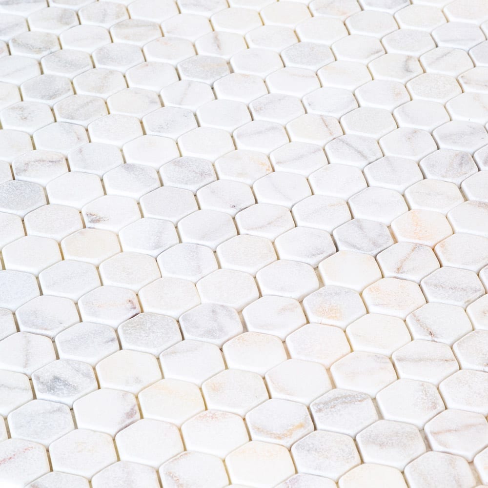 TCSC | Bianco Ibiza White Marble Tumbled Mosaic Floor and Wall Tile - Livfloors Collection