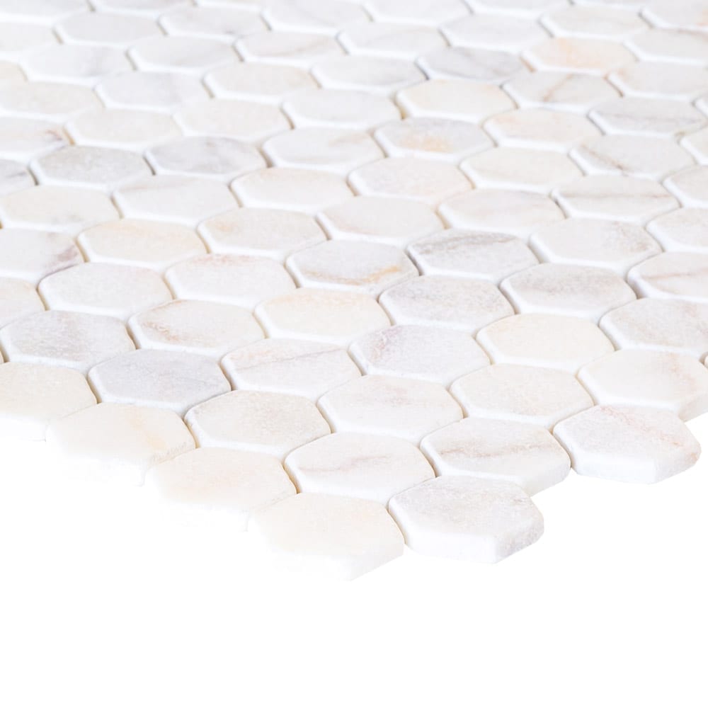 TCSC | Bianco Ibiza White Marble Tumbled Mosaic Floor and Wall Tile - Livfloors Collection