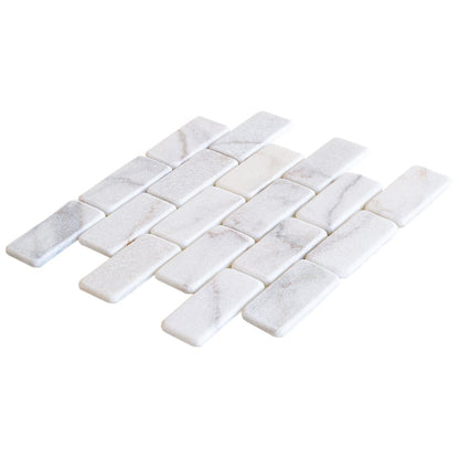 TCSC | Bianco Ibiza White Marble Tumbled Mosaic Floor and Wall Tile - Livfloors Collection