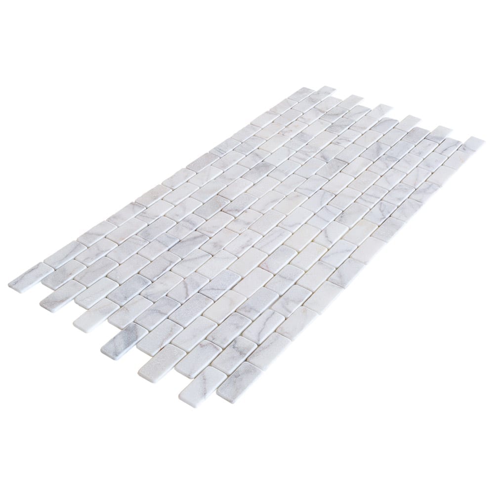 TCSC | Bianco Ibiza White Marble Tumbled Mosaic Floor and Wall Tile - Livfloors Collection