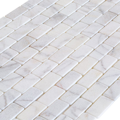 TCSC | Bianco Ibiza White Marble Tumbled Mosaic Floor and Wall Tile - Livfloors Collection