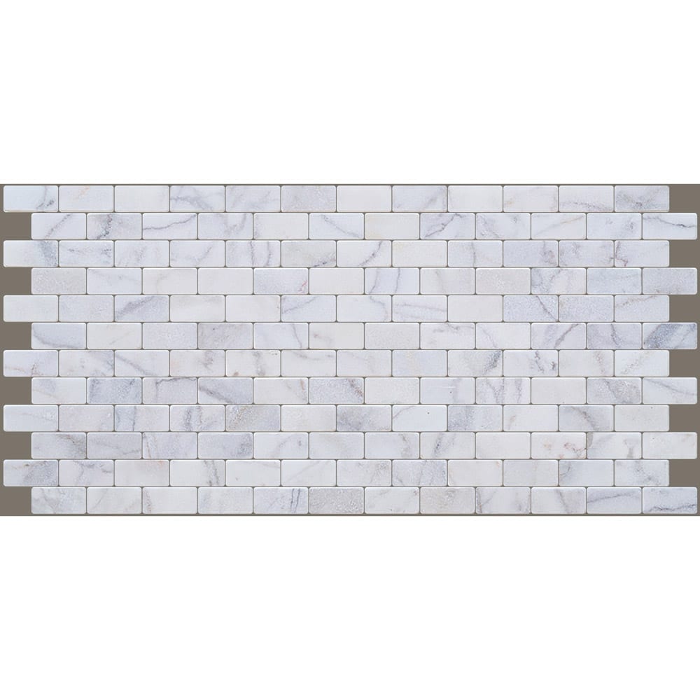 TCSC | Bianco Ibiza White Marble Tumbled Mosaic Floor and Wall Tile - Livfloors Collection