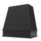 Riley & Higgs Black Wood Range Hood With Tapered Shiplap Front and Block Trim - 30", 36", 42", 48", 54" and 60" Widths Available
