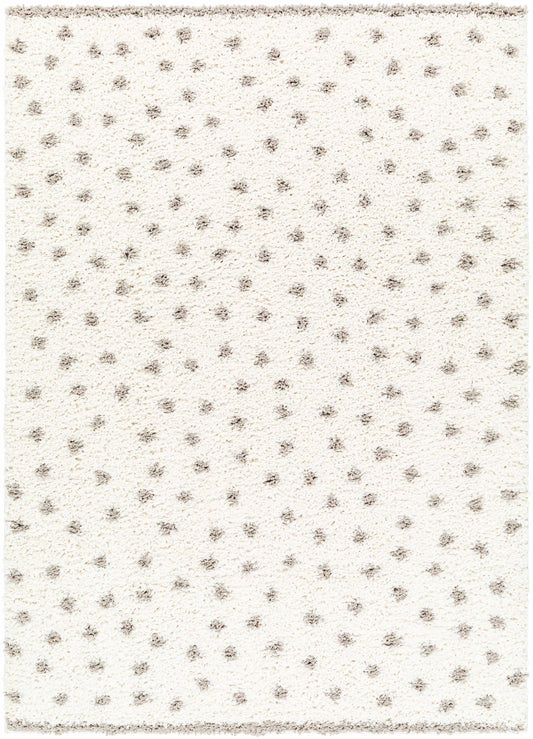 Chaia Dotted Cream & Gray Plush Rug.