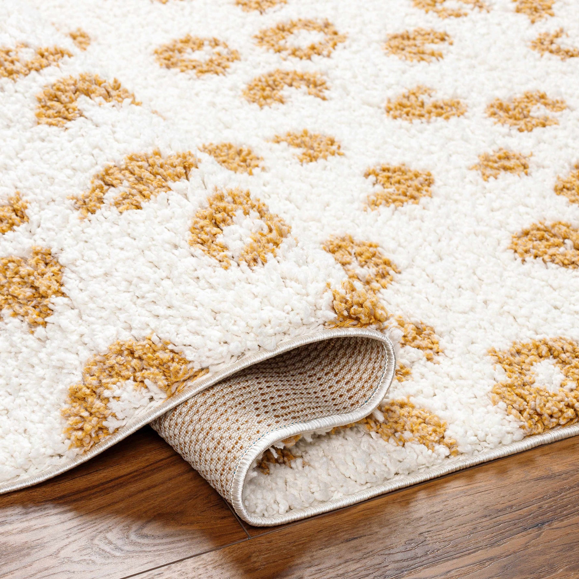 Altin Leopard Print White Area Rug.