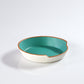 atacama home Bol Aqua and White Painted Leather Bowl