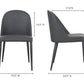 Moe's BURTON DINING CHAIR- SET OF TWO-Black Fade