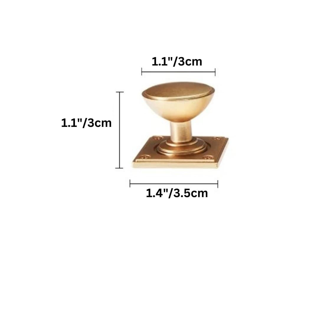 Residence Supply Knob: 1.1" x 1.4" / 3 x 3.5cm / Light Cadmea Knob & Pull Bar