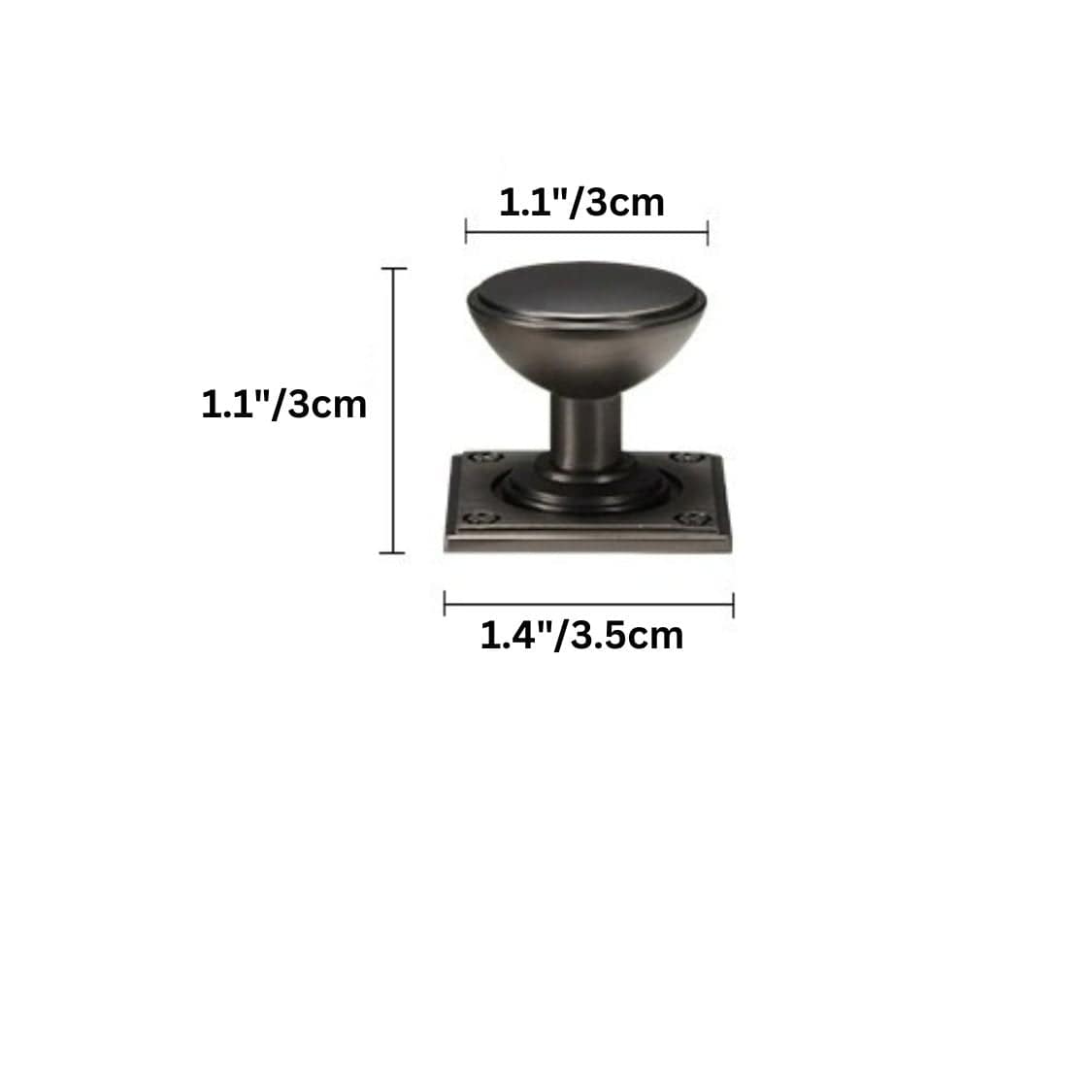 Residence Supply Knob: 1.1" x 1.4" / 3 x 3.5cm / Dark Cadmea Knob & Pull Bar