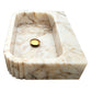 TCSC | Calacatta Gold Marble Wall-mount Bathroom Vanity Sink Fluted (W)16" (L)20" (H)6"