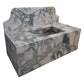 Calacatta Verde Marble Rectangular Wall-mount Bathroom Sink with 10" Backsplash (W)16" (L)34" (H)12"