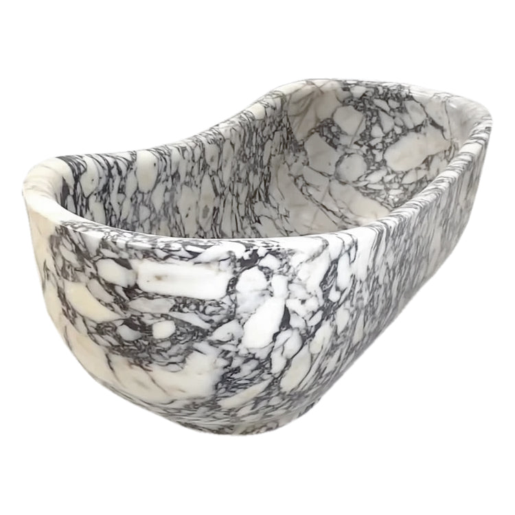 TCSC | Calacatta Viola Bathtub Hand-carved from Solid Marble Block (W)34" (L)70" (H)26"