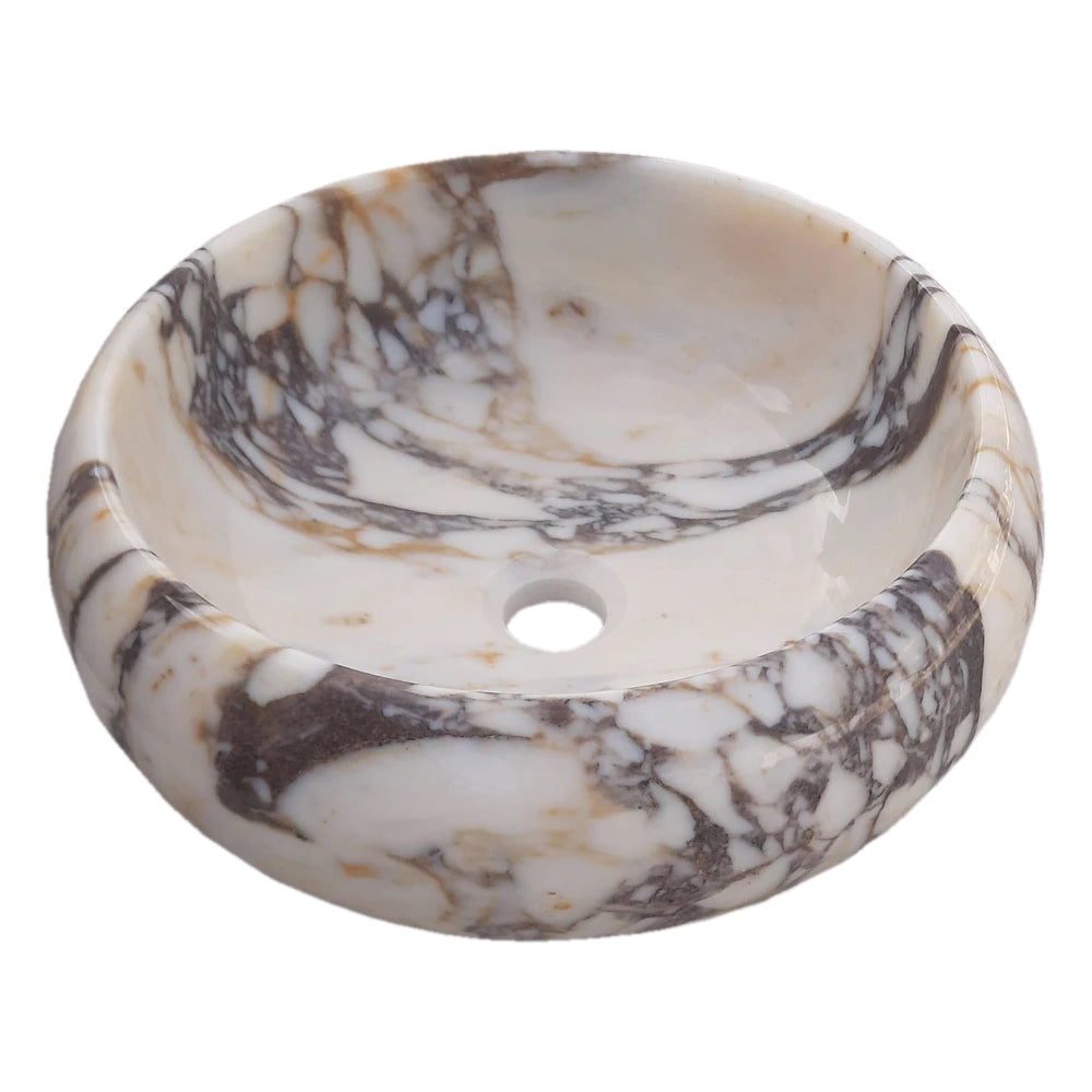 TCSC | Calacatta Viola Marble Above Vanity Round Bathroom Sink Polished (D)16" (H)6"