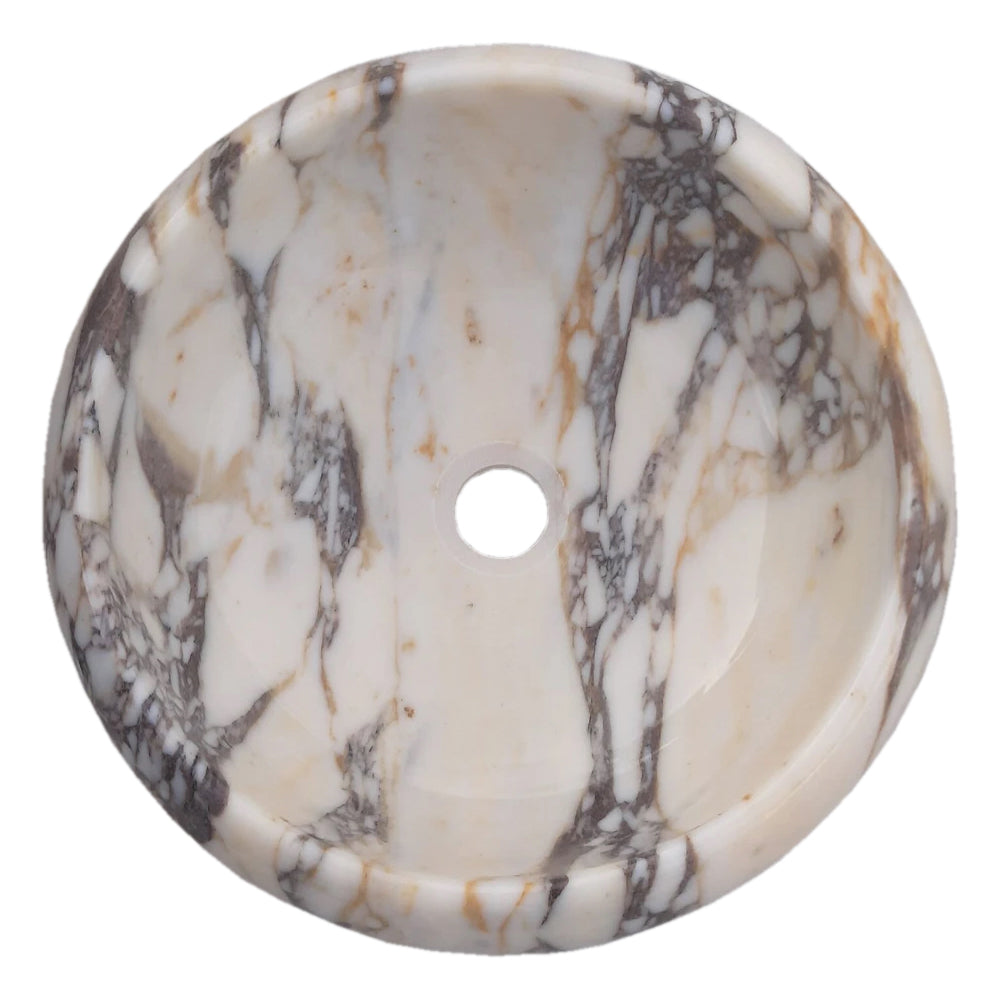 TCSC | Calacatta Viola Marble Above Vanity Round Bathroom Sink Polished (D)16" (H)6"